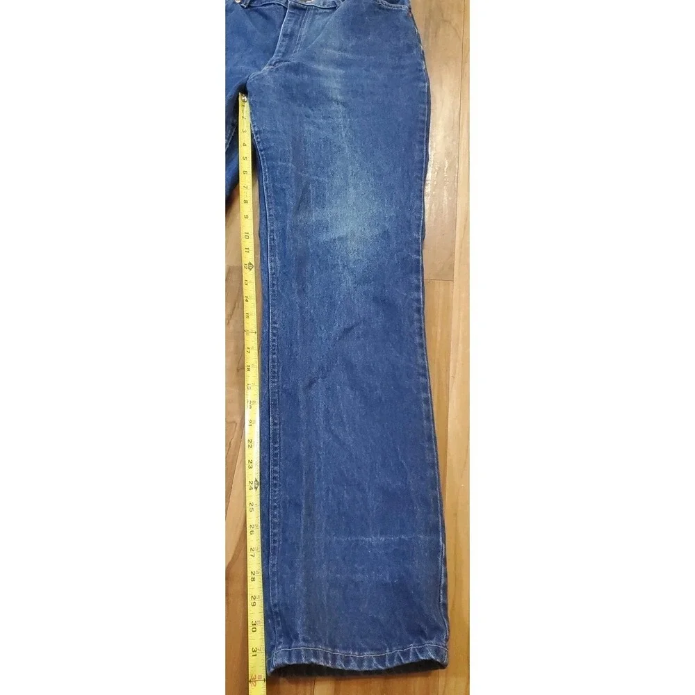 Vintage LEE MR Jeans Womens Size 16 Union Made In USA Blue Denim Straight Leg